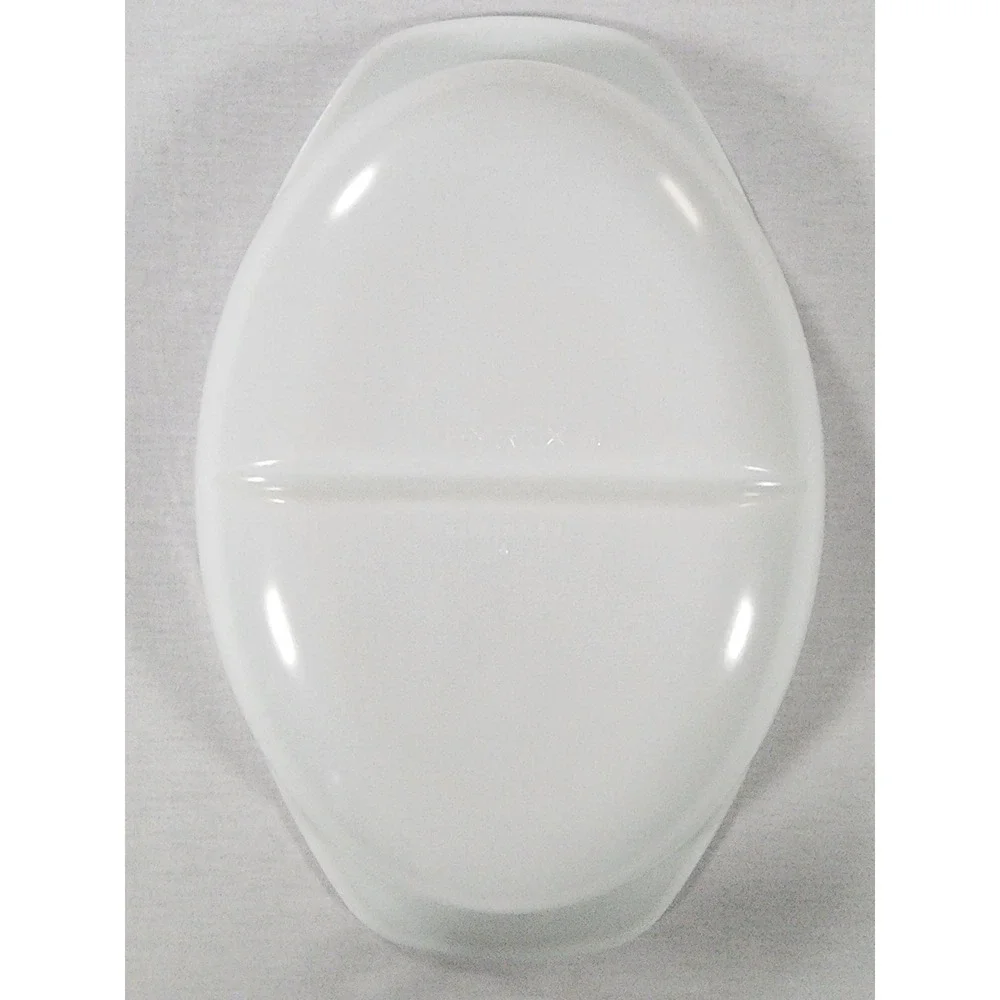 Vtg Pyrex Divided Serving Cassarole Dish 1.5 QT #1063 White Opal Milk Glass Oval